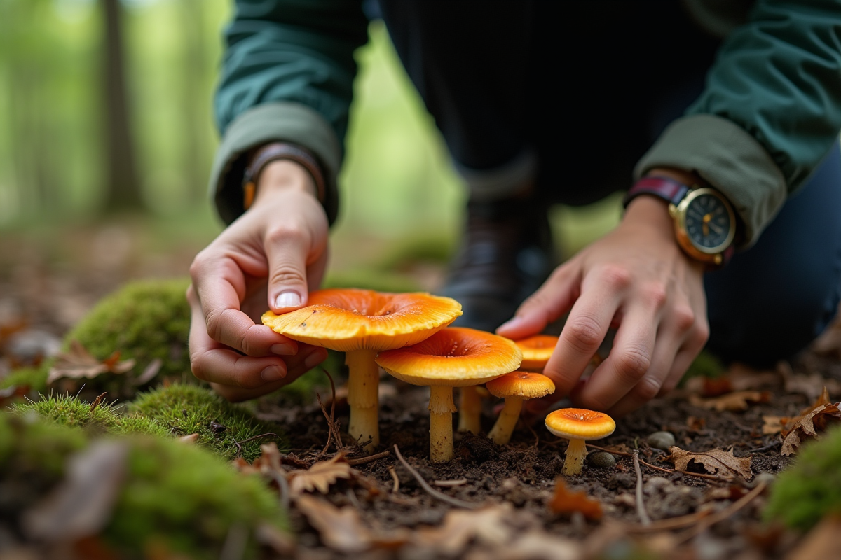 champignons orangés